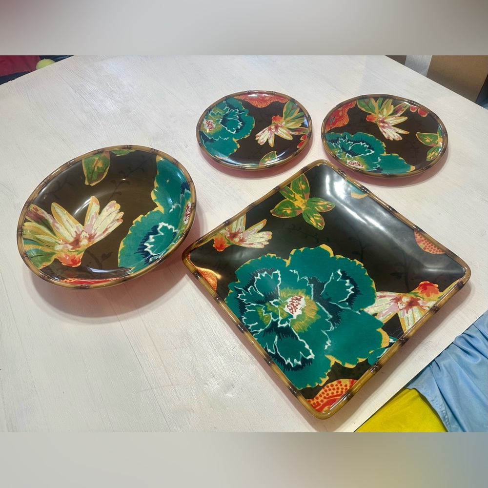 Certified International Tracy Porter Poetic Wanderlust Floral Boho 4 Piece Set